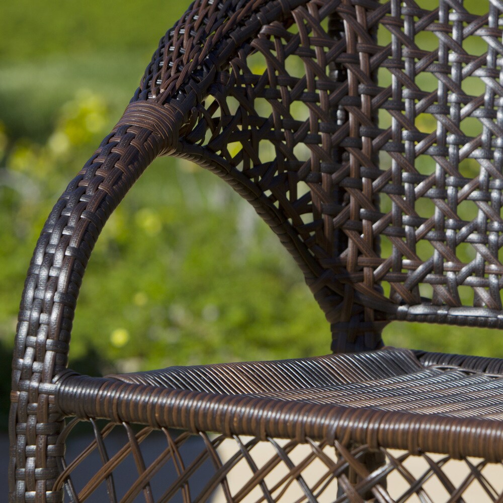 Hamilton Outdoor 3-Piece Wicker Stacking Chair Chat Set by Christopher Knight Home