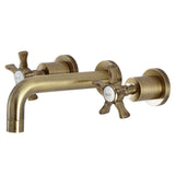 Kingston Brass Hamilton Two-Handle 3-Hole Wall Mount Bathroom Faucet