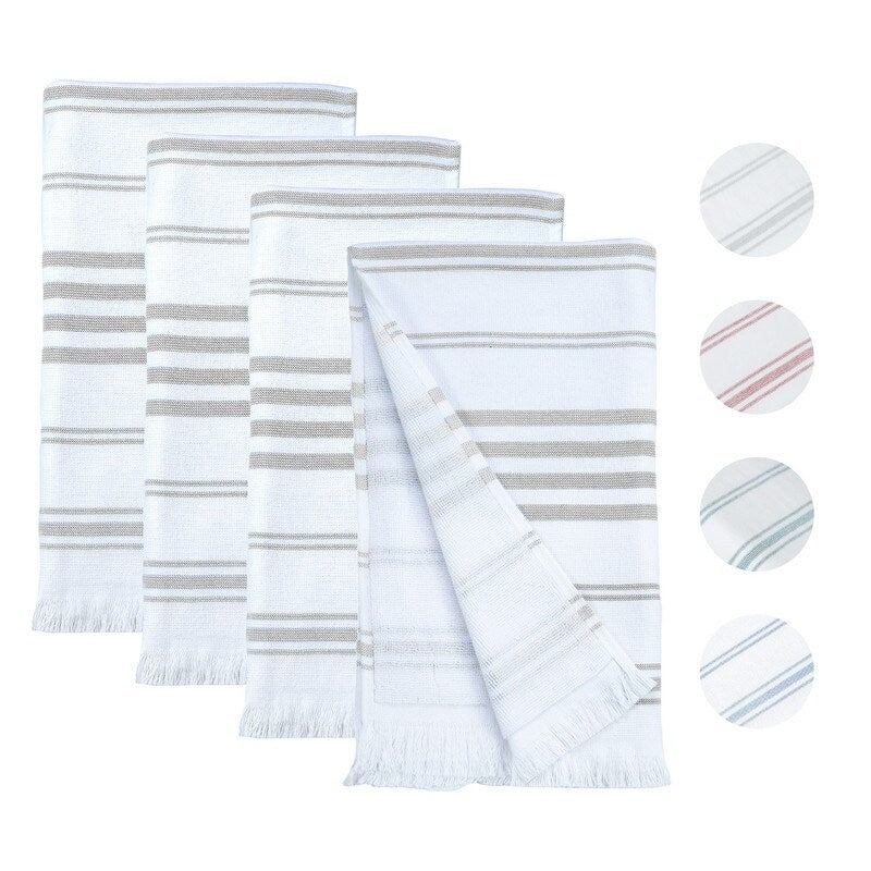 Hammam Hand Towels for Kitchen 16X28 Inch by Ample Decor - 4 Piece