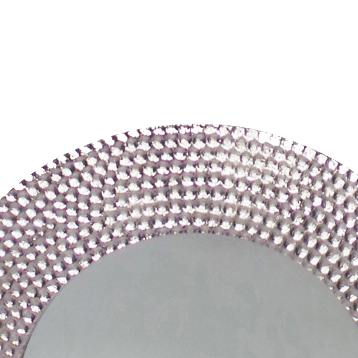 Hammered Metal Frame Round Standing Mirror with Block Base, Silver