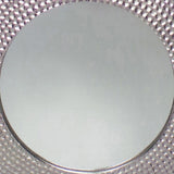 Hammered Metal Frame Round Standing Mirror with Block Base, Silver