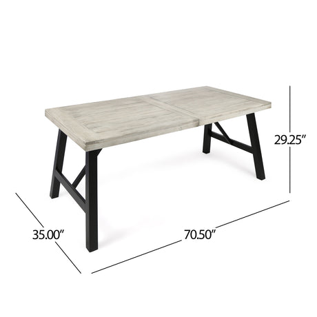Hammersley 6 Seater Outdoor Acacia Wood and Wicker Dining Set by Christopher Knight Home