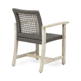 Hammersley 6 Seater Outdoor Acacia Wood and Wicker Dining Set by Christopher Knight Home