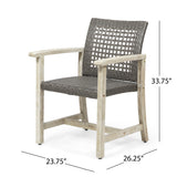 Hammersley 6 Seater Outdoor Acacia Wood and Wicker Dining Set by Christopher Knight Home