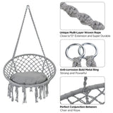 Hammock Chair Macrame Swing with Cushion and Hanging Hardware Kits