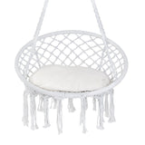 Hammock Chair Macrame Swing with Cushion and Hanging Hardware Kits