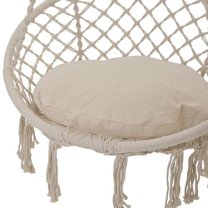 Hammock Chair Macrame Swing with Cushion and Hanging Hardware Kits