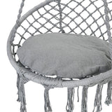 Hammock Chair Macrame Swing with Cushion and Hanging Hardware Kits