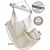 Hammock Chair Swing Indoor Hammock for Bedroom - Max 500 Lbs－Steel Spreader Bar with Anti-Slip Rings-Indoor&Outdoor
