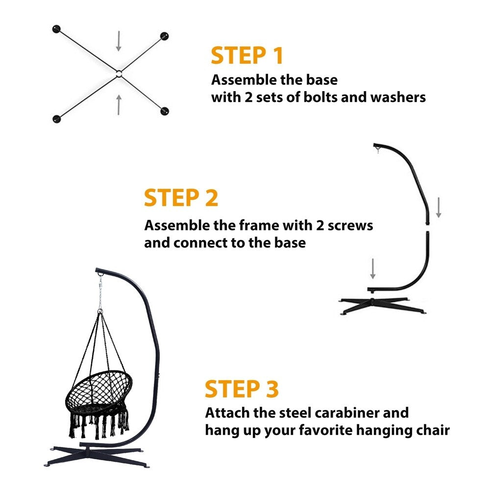 Hammock Chair with Stand Indoor or Outdoor Use Durable 300 Pound Capacity