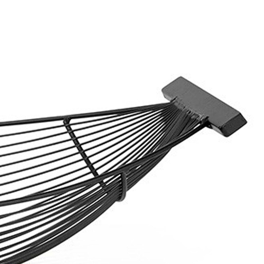 Hammock Designed Decorative Iron Tray Set with Solid Base, Black