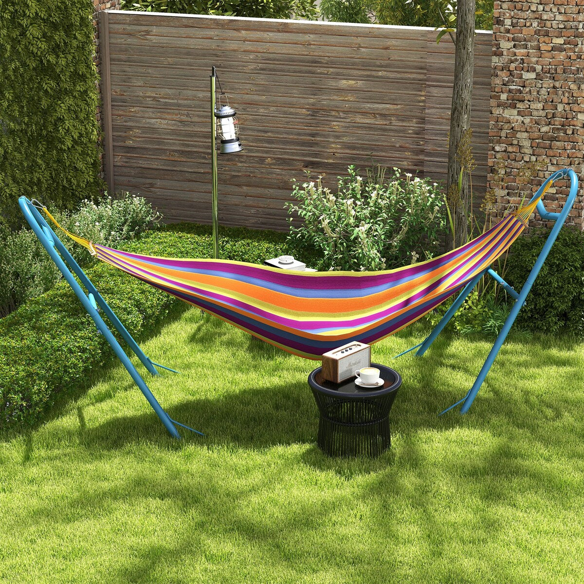 Hammock Stand for 2 Person, Portable Adjustable Steel Frame Hammock Stand with Weather Resistant Finish