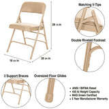 Hampden Furnishings Bernadine Collection Vinyl Triple Brace Folding Chair, Pack of 4