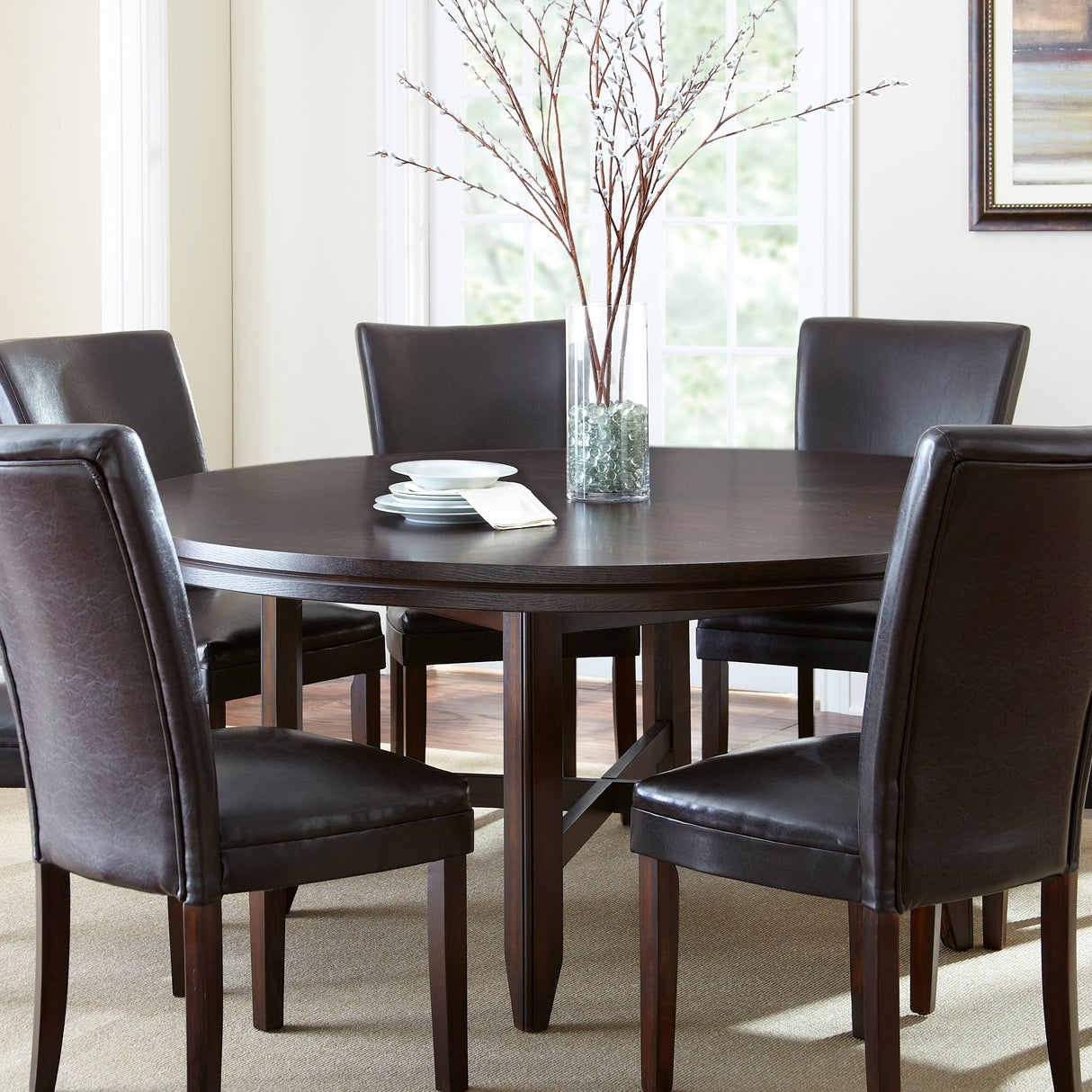 Hampton 72-inch Round Dining Table with Optional Lazy Susan by Greyson Living