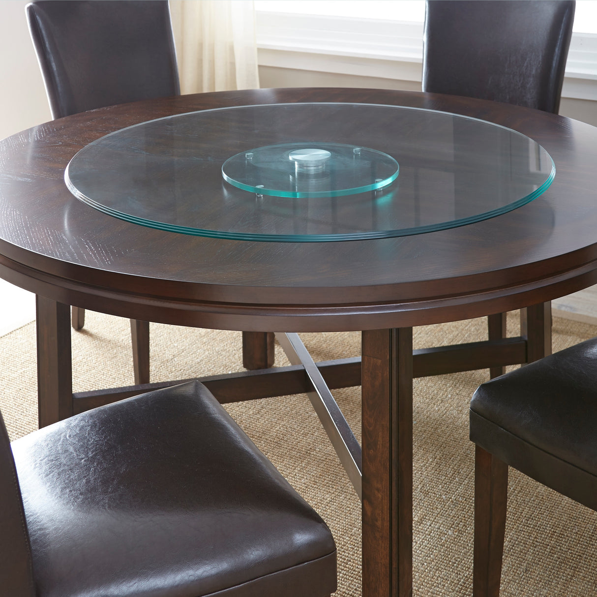 Hampton 72-inch Round Dining Table with Optional Lazy Susan by Greyson Living
