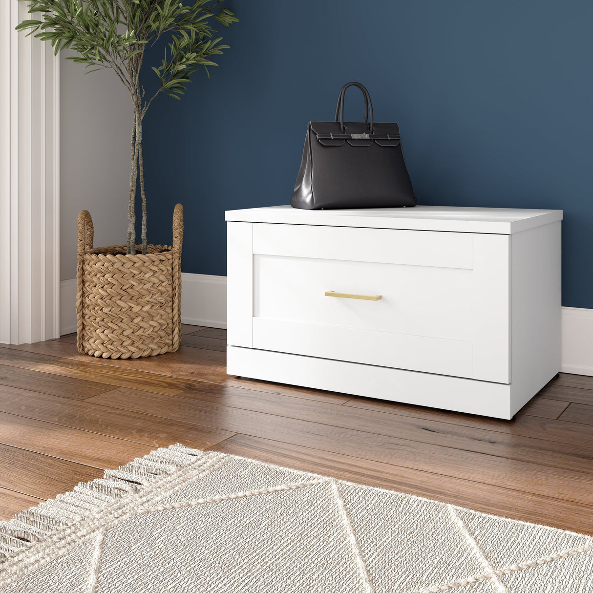 Hampton Heights 30W Shoe Bench with Drawer by Bush Furniture