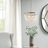 Hampton Hill Melrose Antique Brass/ White 2-Light Beaded Chandelier