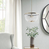 Hampton Hill Melrose Antique Brass/ White 2-Light Beaded Chandelier
