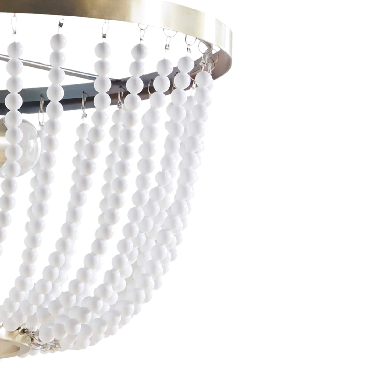 Hampton Hill Melrose Antique Brass/ White 2-Light Beaded Chandelier