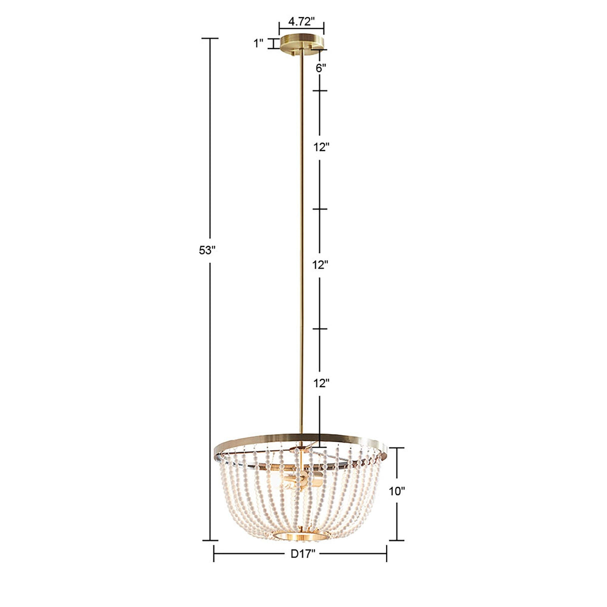 Hampton Hill Melrose Antique Brass/ White 2-Light Beaded Chandelier