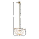 Hampton Hill Melrose Antique Brass/ White 2-Light Beaded Chandelier