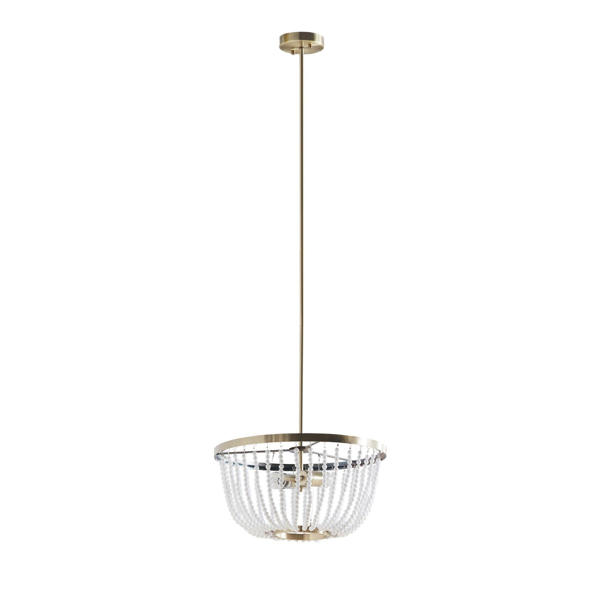 Hampton Hill Melrose Antique Brass/ White 2-Light Beaded Chandelier
