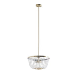 Hampton Hill Melrose Antique Brass/ White 2-Light Beaded Chandelier