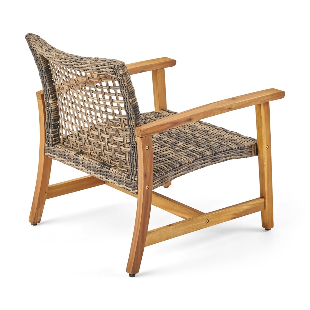 Hampton Wood and Wicker 6-piece Outdoor Chat Set by Christopher Knight Home