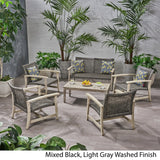Hampton Wood and Wicker 6-piece Outdoor Chat Set by Christopher Knight Home