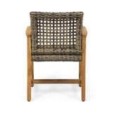 Hampton Outdoor Acacia Wood and Wicker Dining Chair (Set of 2) by Christopher Knight Home