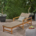Hampton Outdoor Rustic Acacia Wood Chaise Lounge with Wicker Seating by Christopher Knight Home