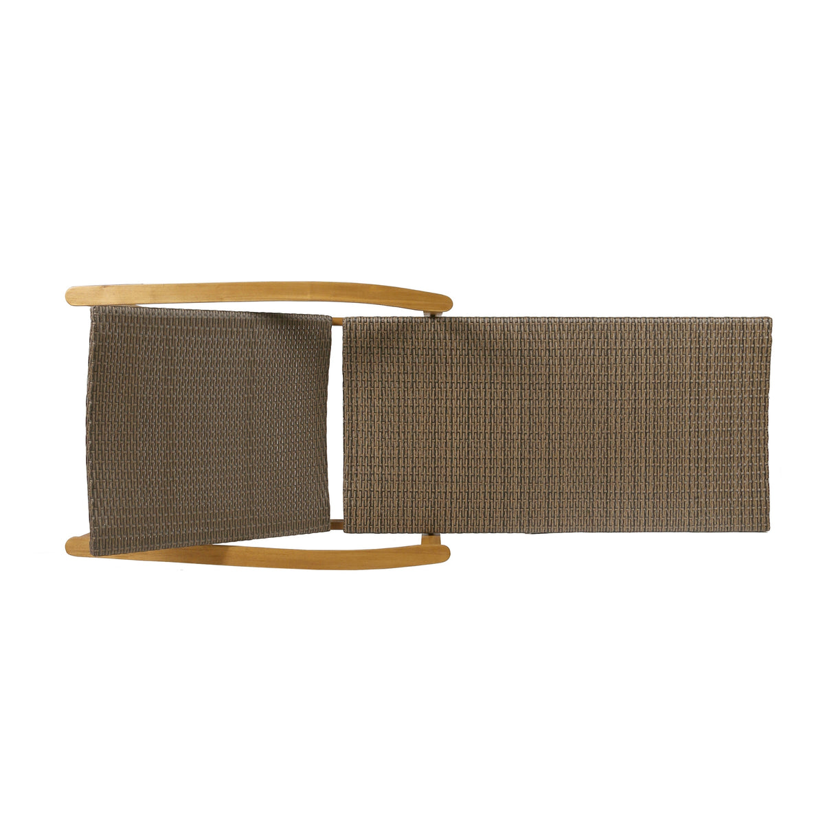Hampton Outdoor Rustic Acacia Wood Chaise Lounge with Wicker Seating by Christopher Knight Home