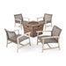 Hampton Outdoor Wood and Wicker Club Chair Set with Fire Pit by Christopher Knight Home