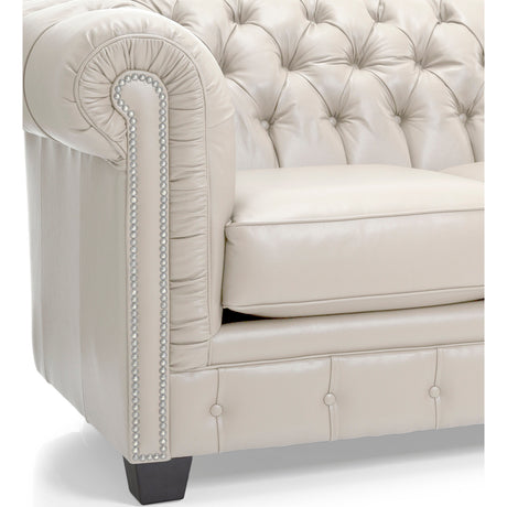 Hancock Tufted Top Grain Italian Leather Chesterfield Sofa - 31" H x 86" W x 40" D