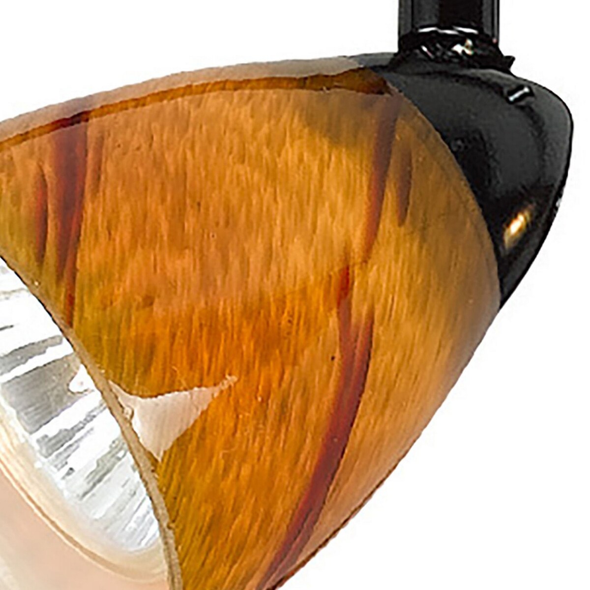Hand Blown Glass Shade Track Light Head with Metal Frame, Yellow and Black