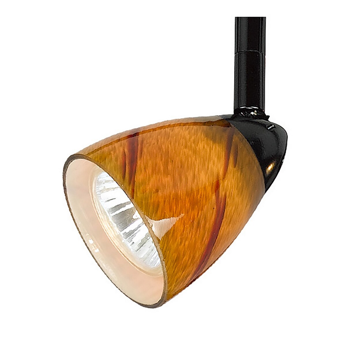 Hand Blown Glass Shade Track Light Head with Metal Frame, Yellow and Black