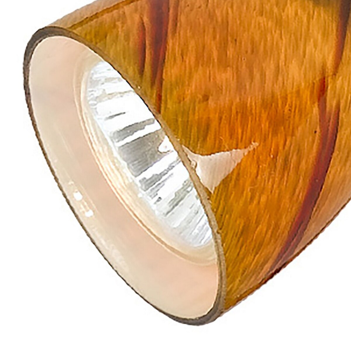 Hand Blown Glass Shade Track Light Head with Metal Frame, Yellow and Black