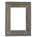 Hand Carved Designer Mirror Frame Distressed - Almond