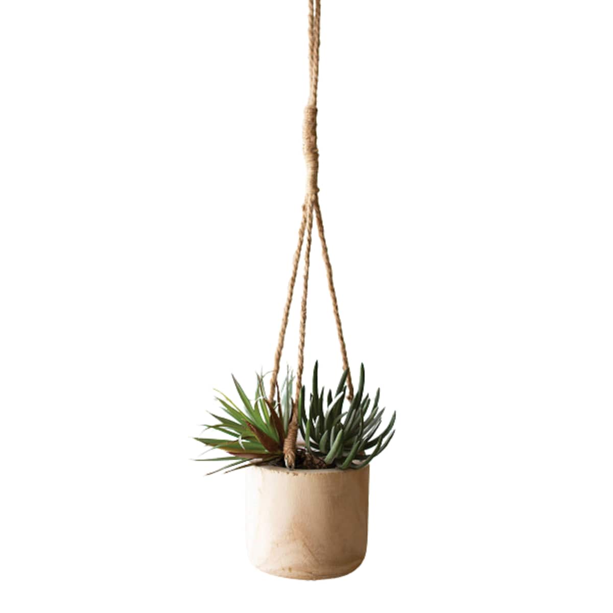 Hand Carved Hanging Wooden Vase For Home Decor - Exact Size