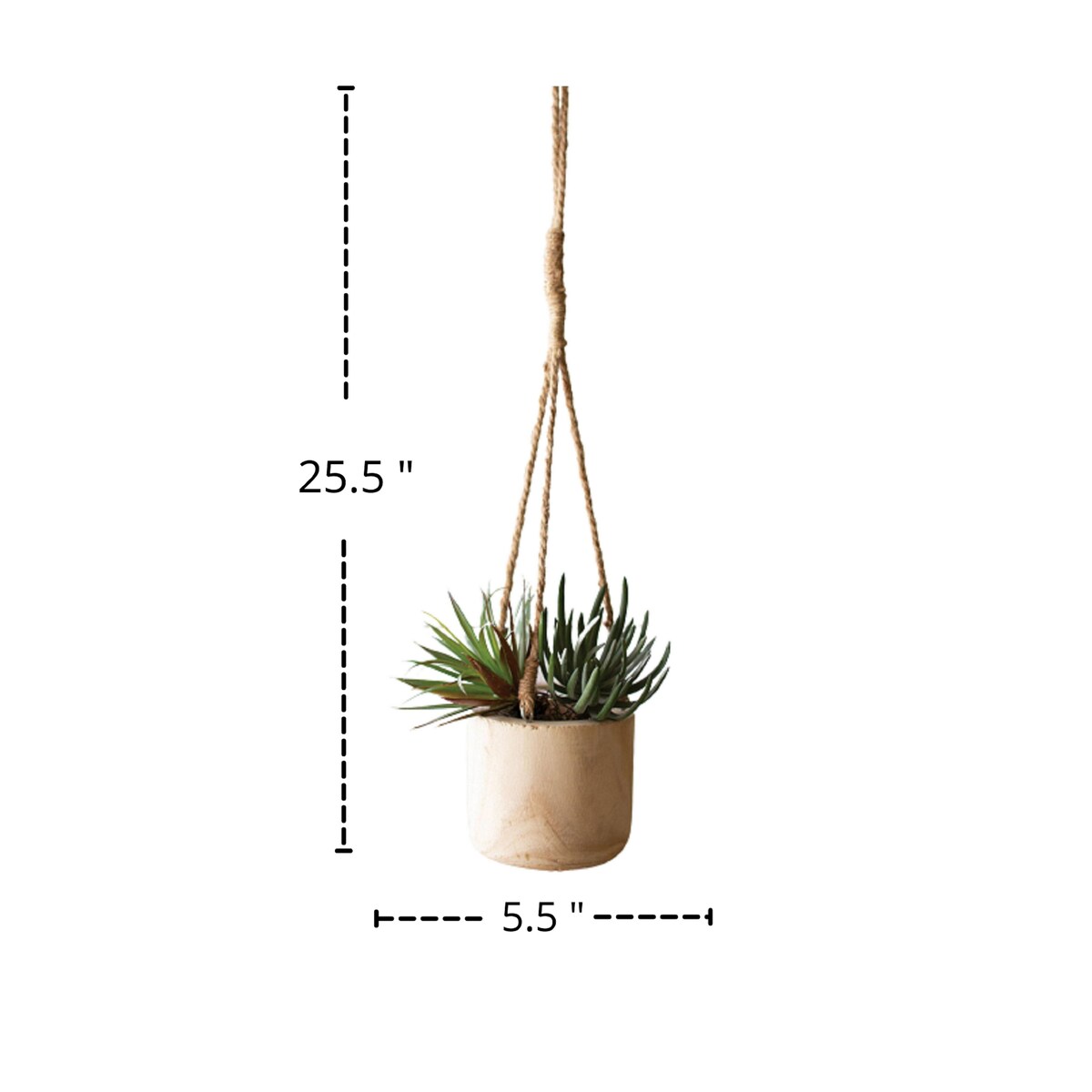 Hand Carved Hanging Wooden Vase For Home Decor - Exact Size