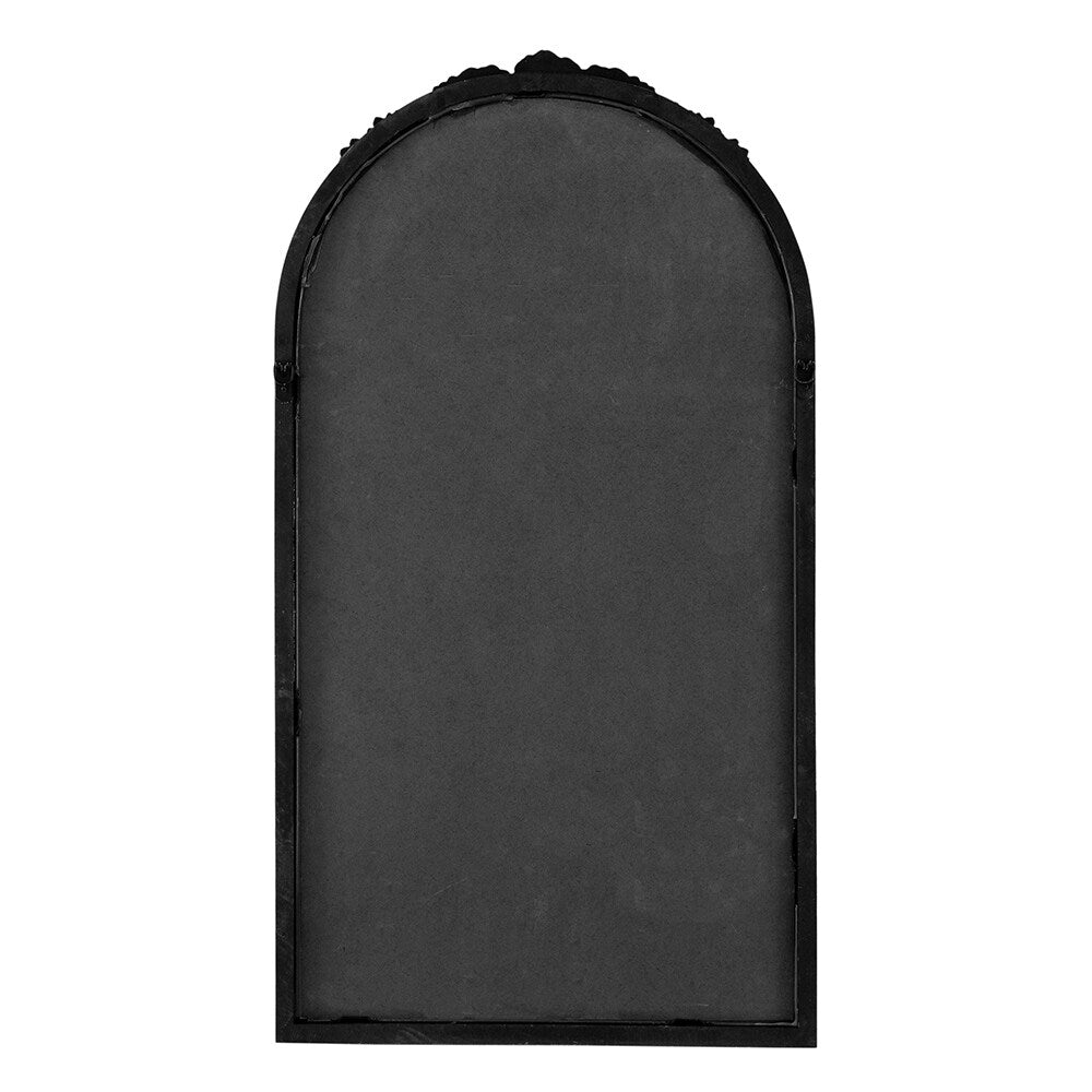 Hand Carved Rose Antique Mirror Frame Wood Arch Mirror Wall Decor