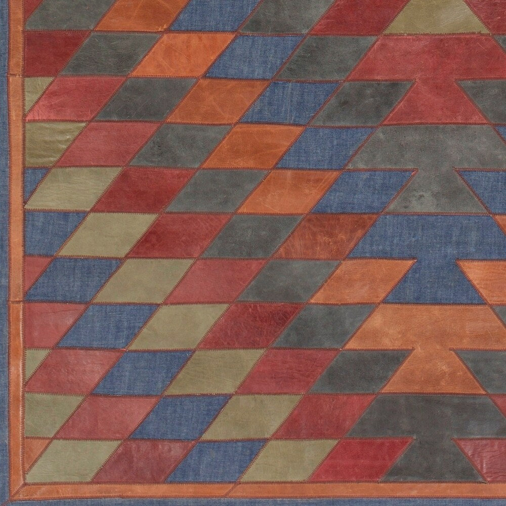 Hand-Crafted Burma Leather/Cotton Area Rug - 8' x 10' - 8' x 10'