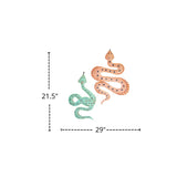 Hand Hammered Wall Hanging Recycled Metal Snakes, 29" - Set of 2