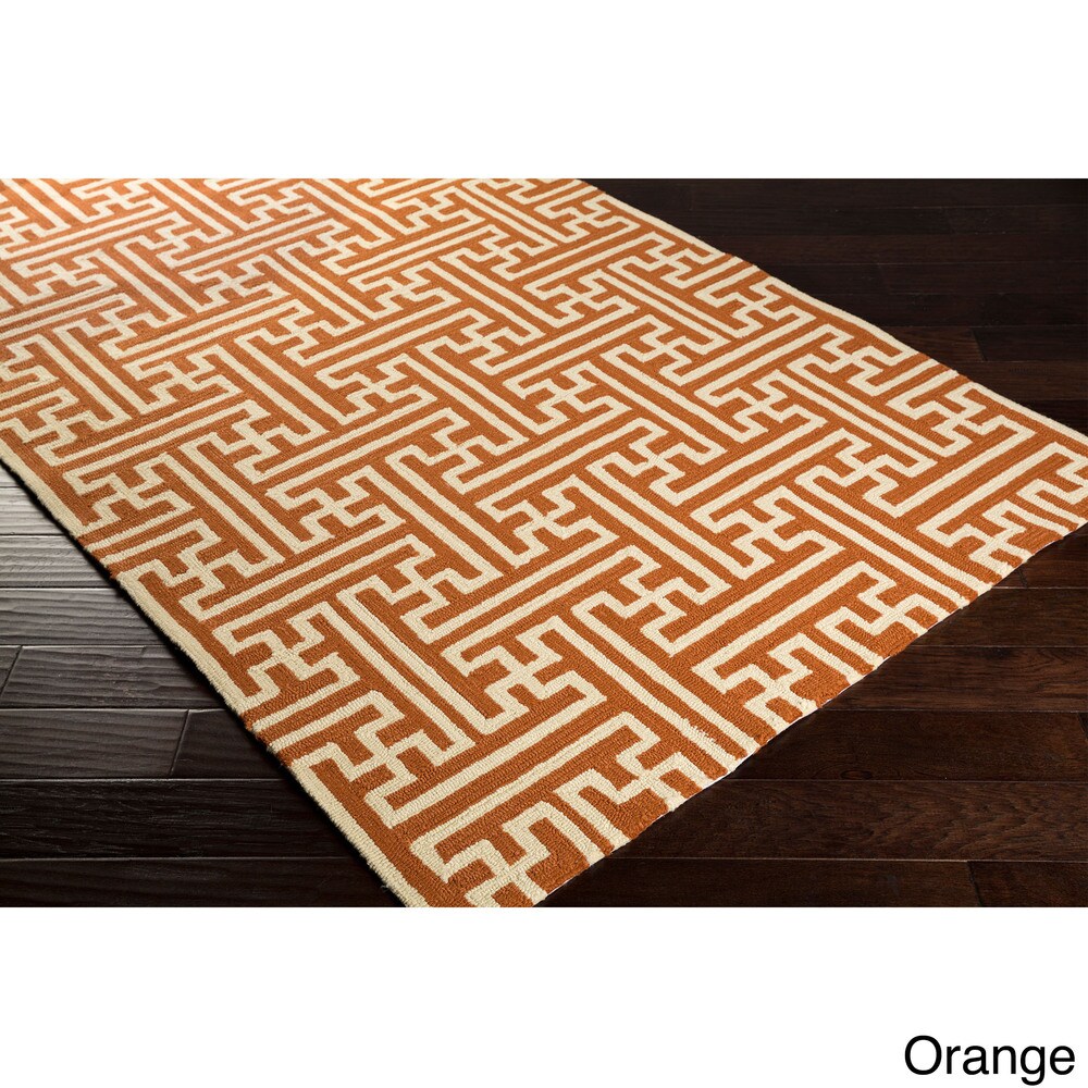 Hand-Hooked Gwyneth Contemporary Geometric Indoor/Outdoor Area Rug