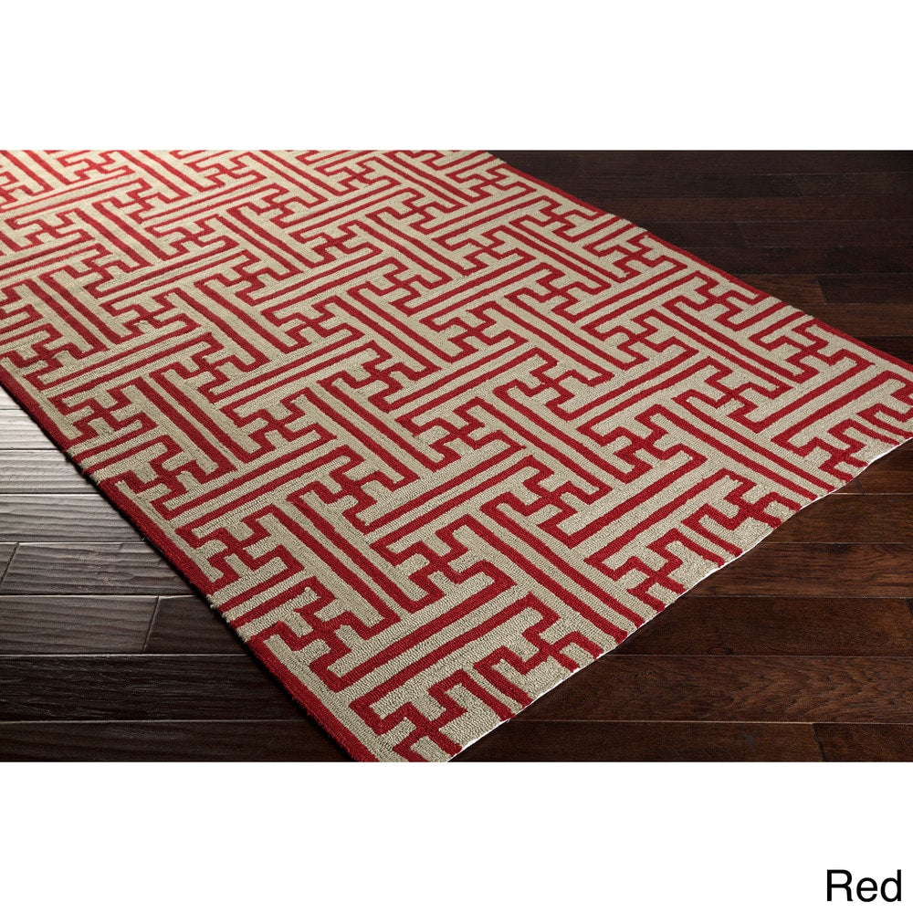 Hand-Hooked Gwyneth Contemporary Geometric Indoor/Outdoor Area Rug