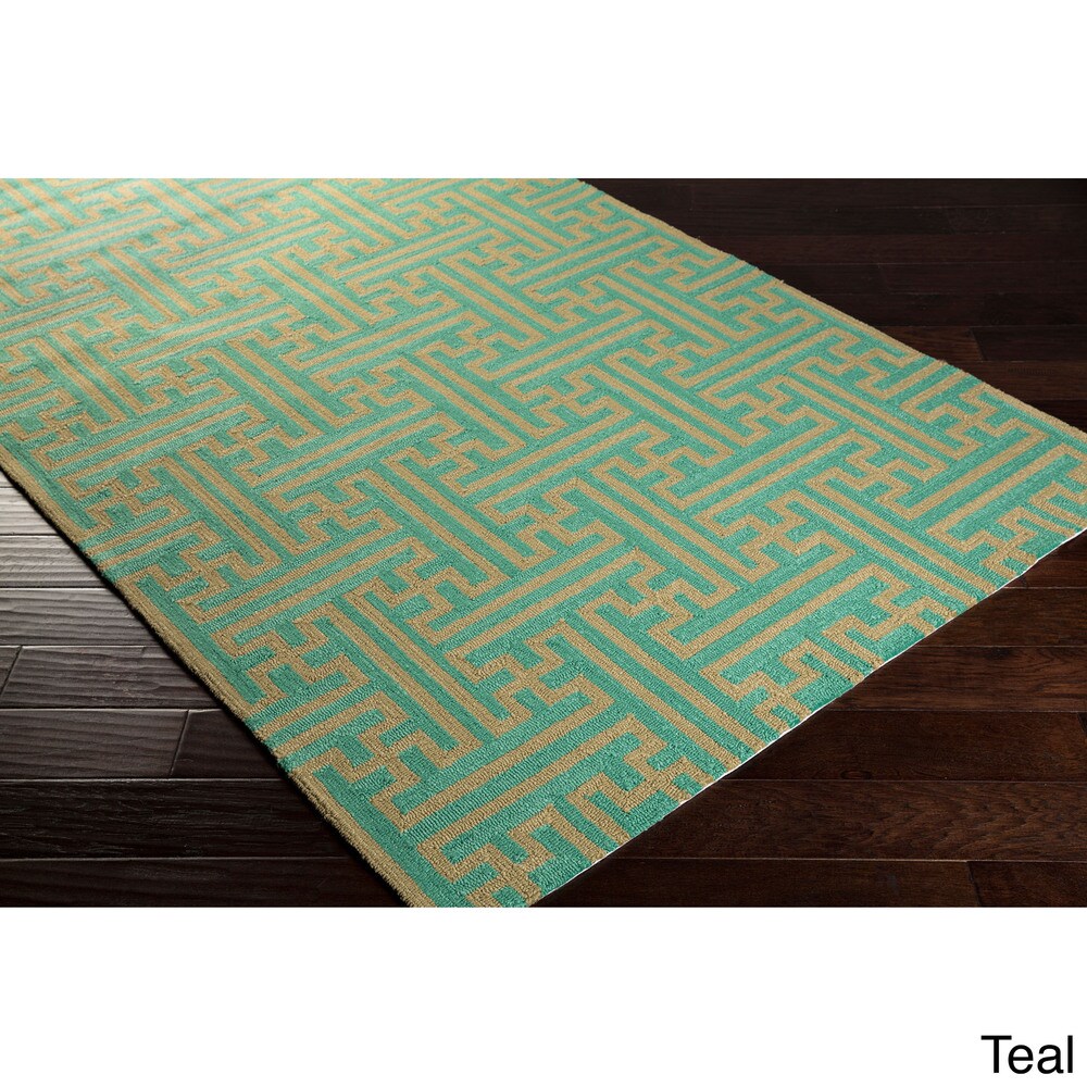 Hand-Hooked Gwyneth Contemporary Geometric Indoor/Outdoor Area Rug