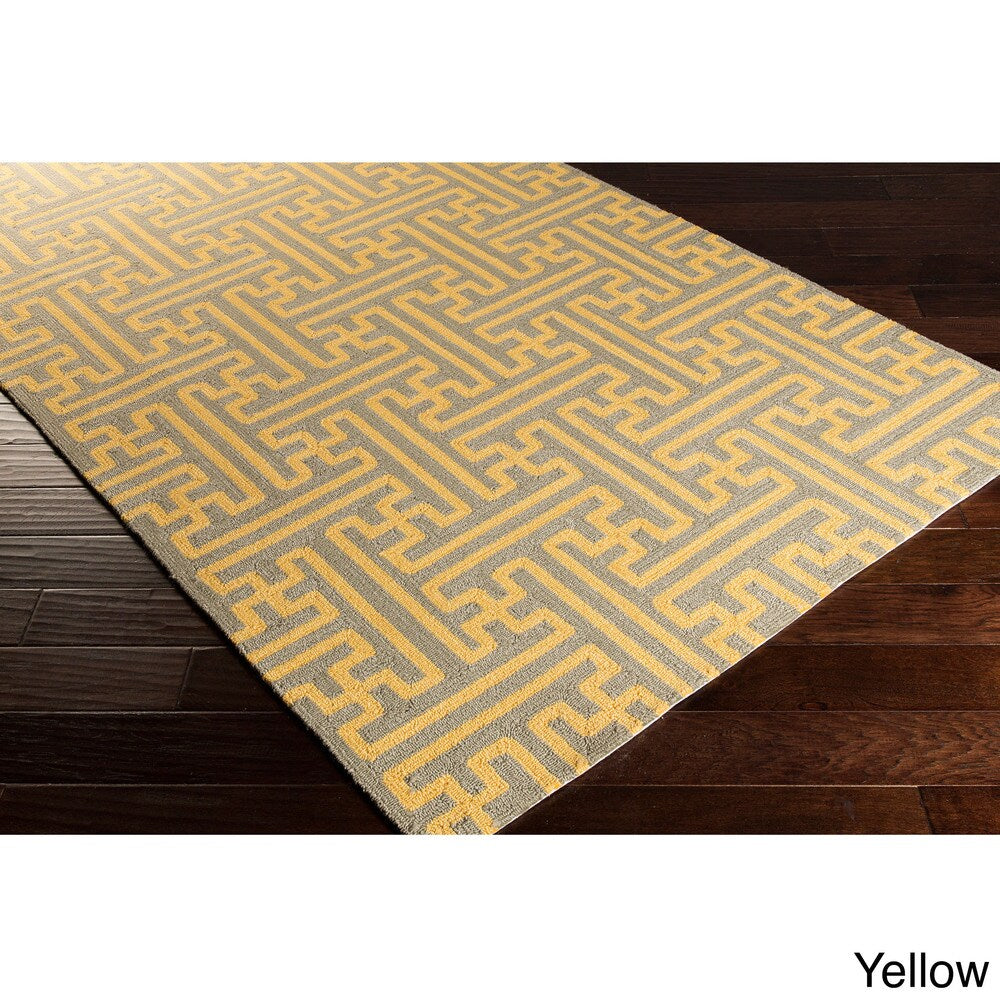 Hand-Hooked Gwyneth Contemporary Geometric Indoor/Outdoor Area Rug