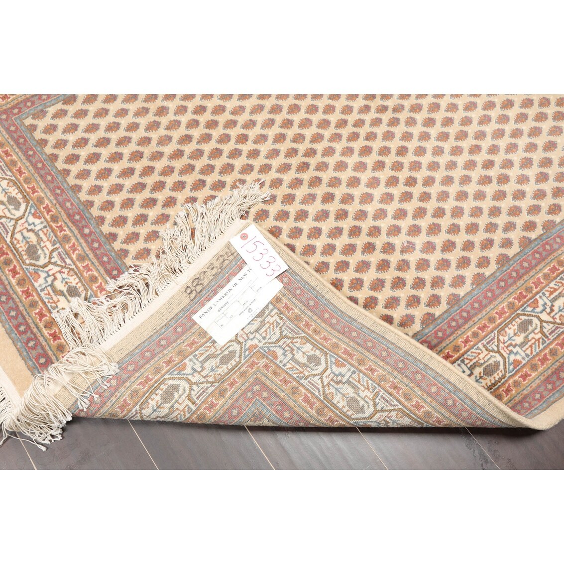 Hand Knotted 150 KPSI Beige Wool Traditional Oriental Area Rug (4x6) - 4' 1'' x 5' 11''