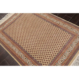 Hand Knotted 150 KPSI Beige Wool Traditional Oriental Area Rug (4x6) - 4' 1'' x 5' 11''
