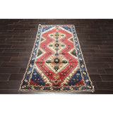 Hand Knotted 200 KPSI Ivory,Rose Wool Persian Oriental Area Rug (4'3''x7'7'') - 4'3" x 6'7"